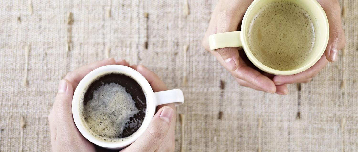 Coffee holding hands