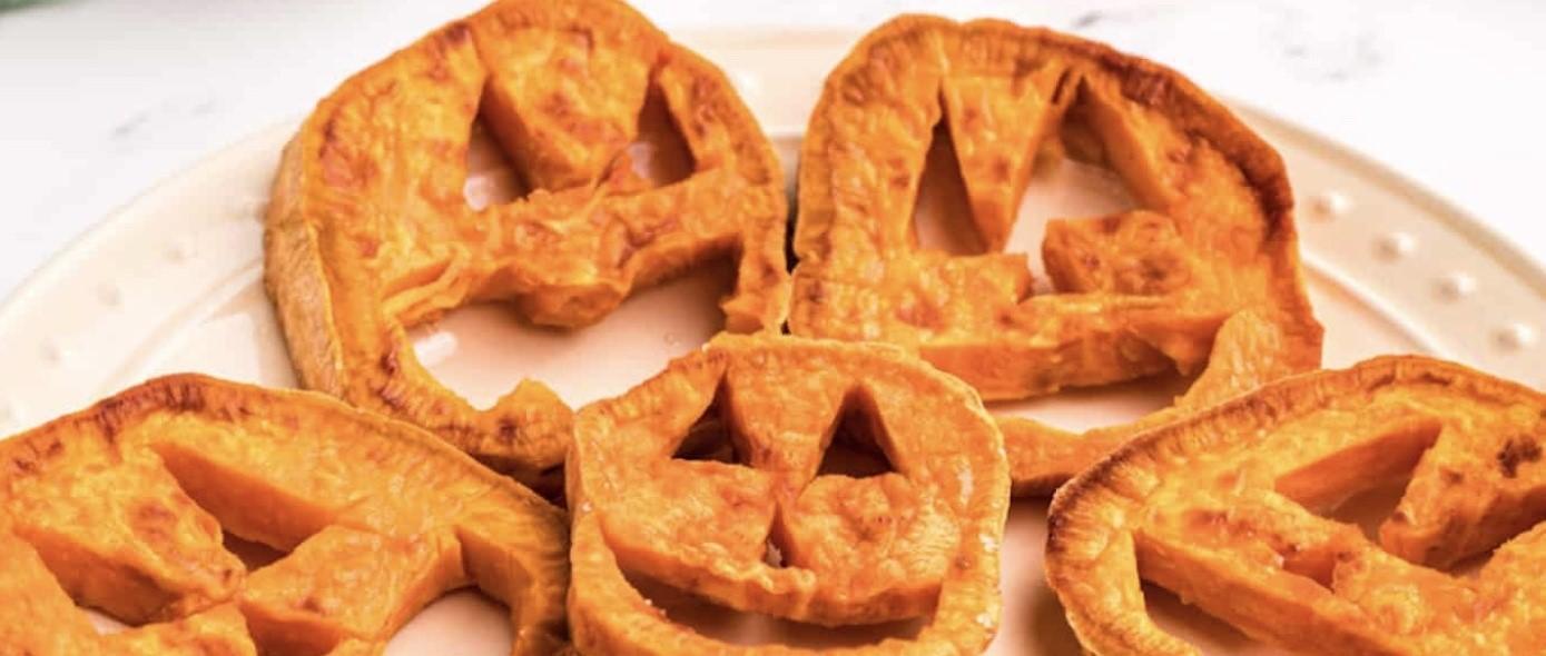 Sweet potato jack-o-lanterns